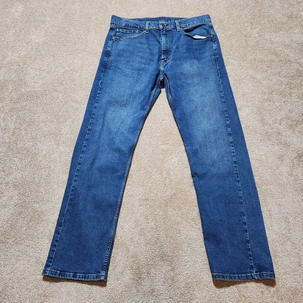 Levi's 506 Jeans Mens 36(35)x30 Straight Leg Blue Denim Medium Wash Stretch